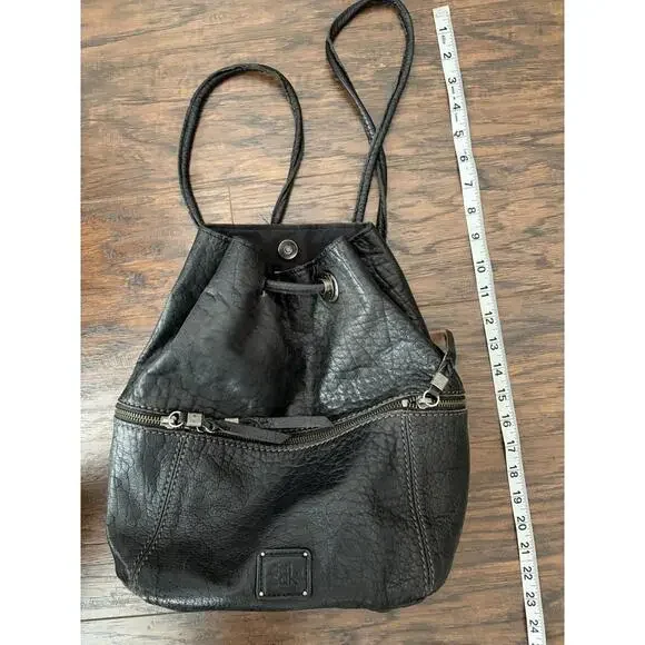 VTG Leather Backpack Purse The Sak Drawstring - Picture 3 of 8